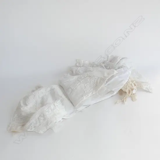 Collection of lace and net antique sleeves.